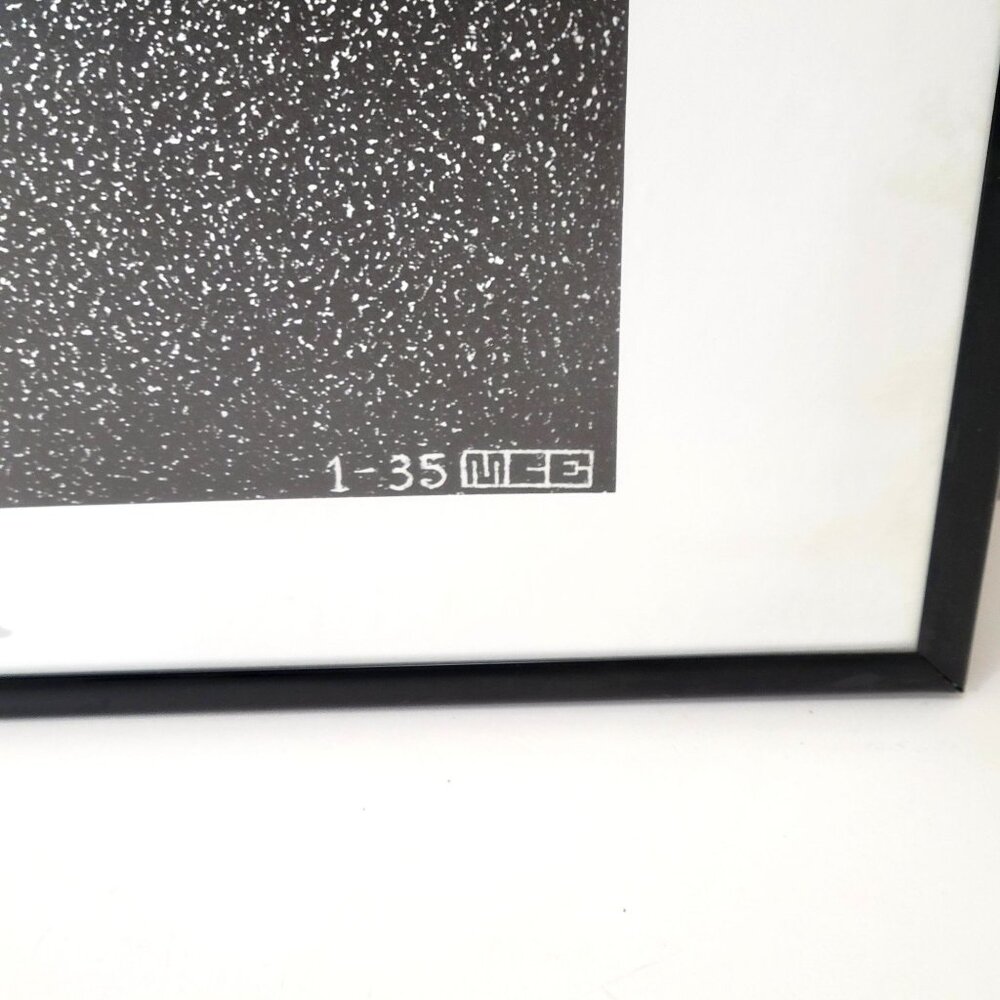 M.C. Escher Hand With Reflecting Sphere Framed Art Print 1-35 Black & White Fram - Picture 5 of 6